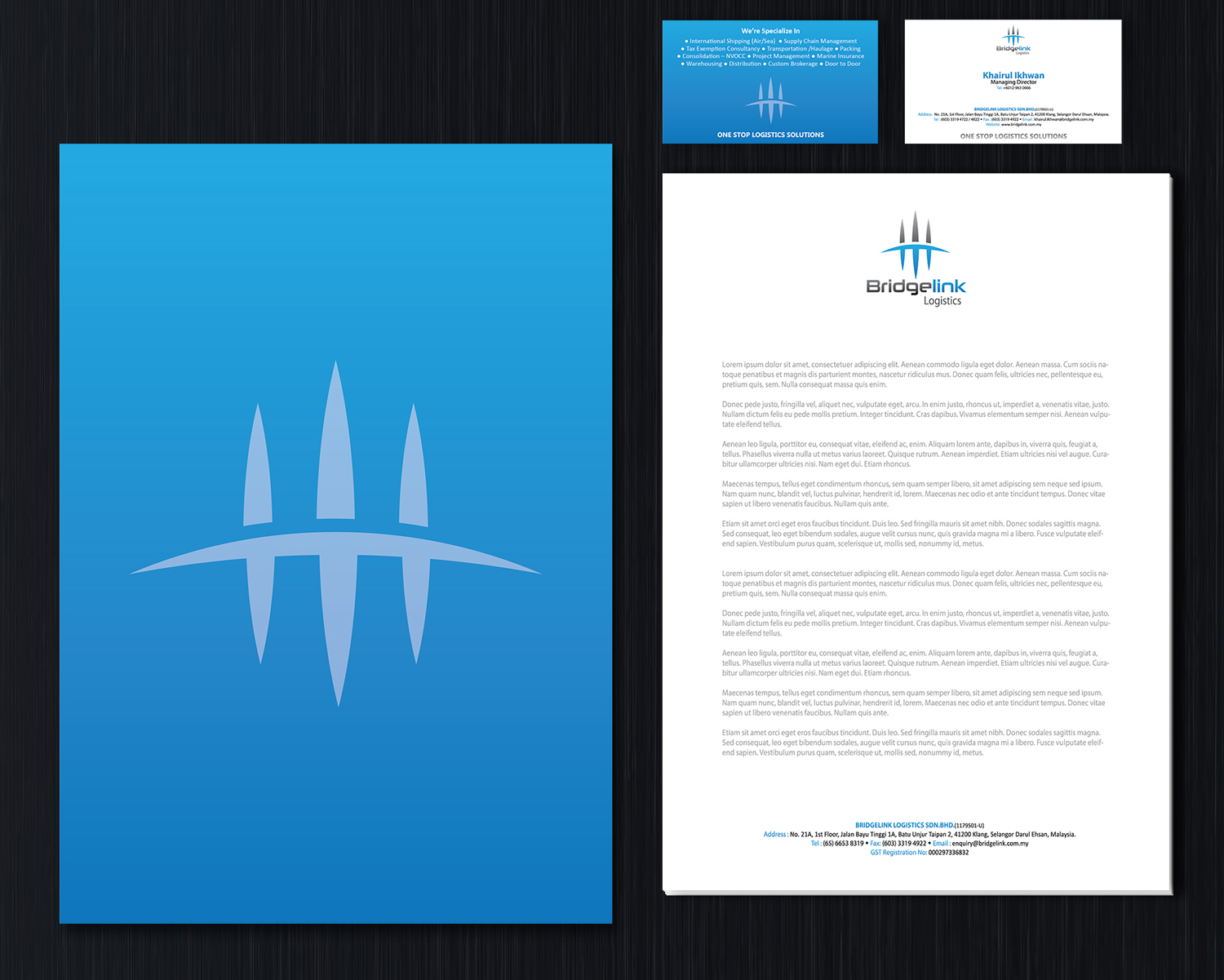 Diseño de Papelería por anshtoyj para Bridgelink Logistics Sdn Bhd | Diseño #10867523