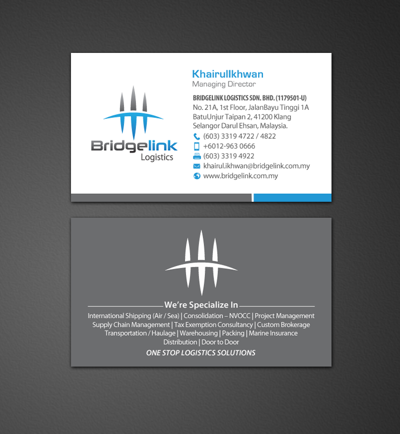 Diseño de Papelería por chandrayaan.creative para Bridgelink Logistics Sdn Bhd | Diseño #10852907