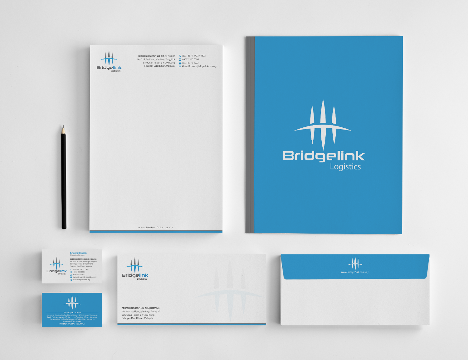 Stationery Design by chandrayaan.creative for Bridgelink Logistics Sdn Bhd | Design #10865698