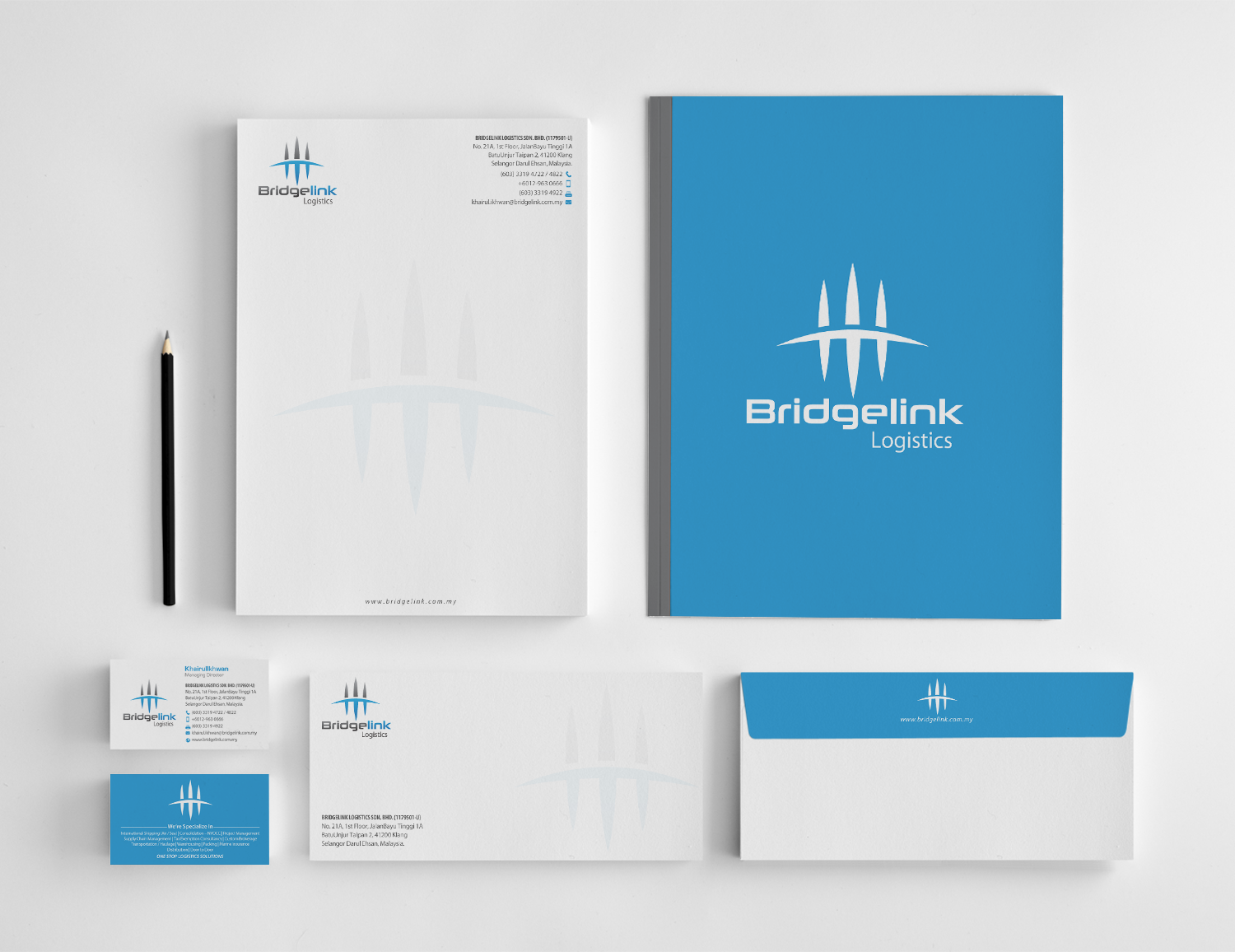 Stationery Design by chandrayaan.creative for Bridgelink Logistics Sdn Bhd | Design #10865699