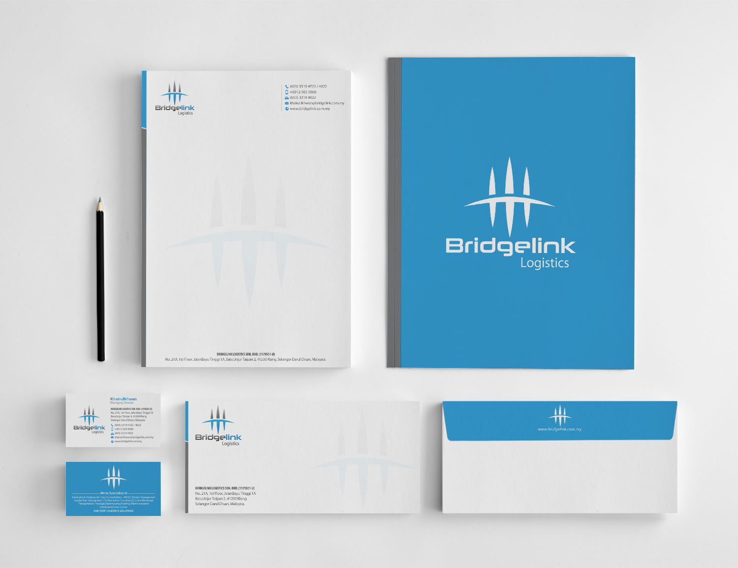 Design de Papeterie par chandrayaan.creative pour Bridgelink Logistics Sdn Bhd | Design #10865706