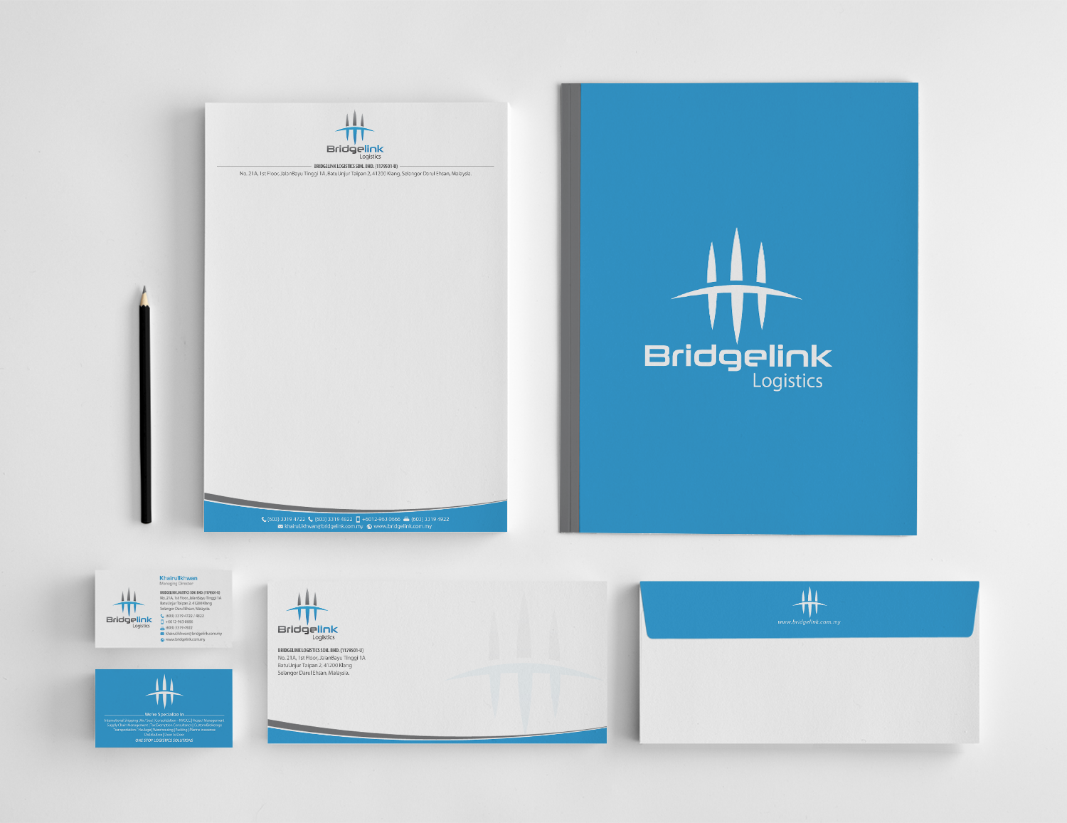 Diseño de Papelería por chandrayaan.creative para Bridgelink Logistics Sdn Bhd | Diseño #10865708