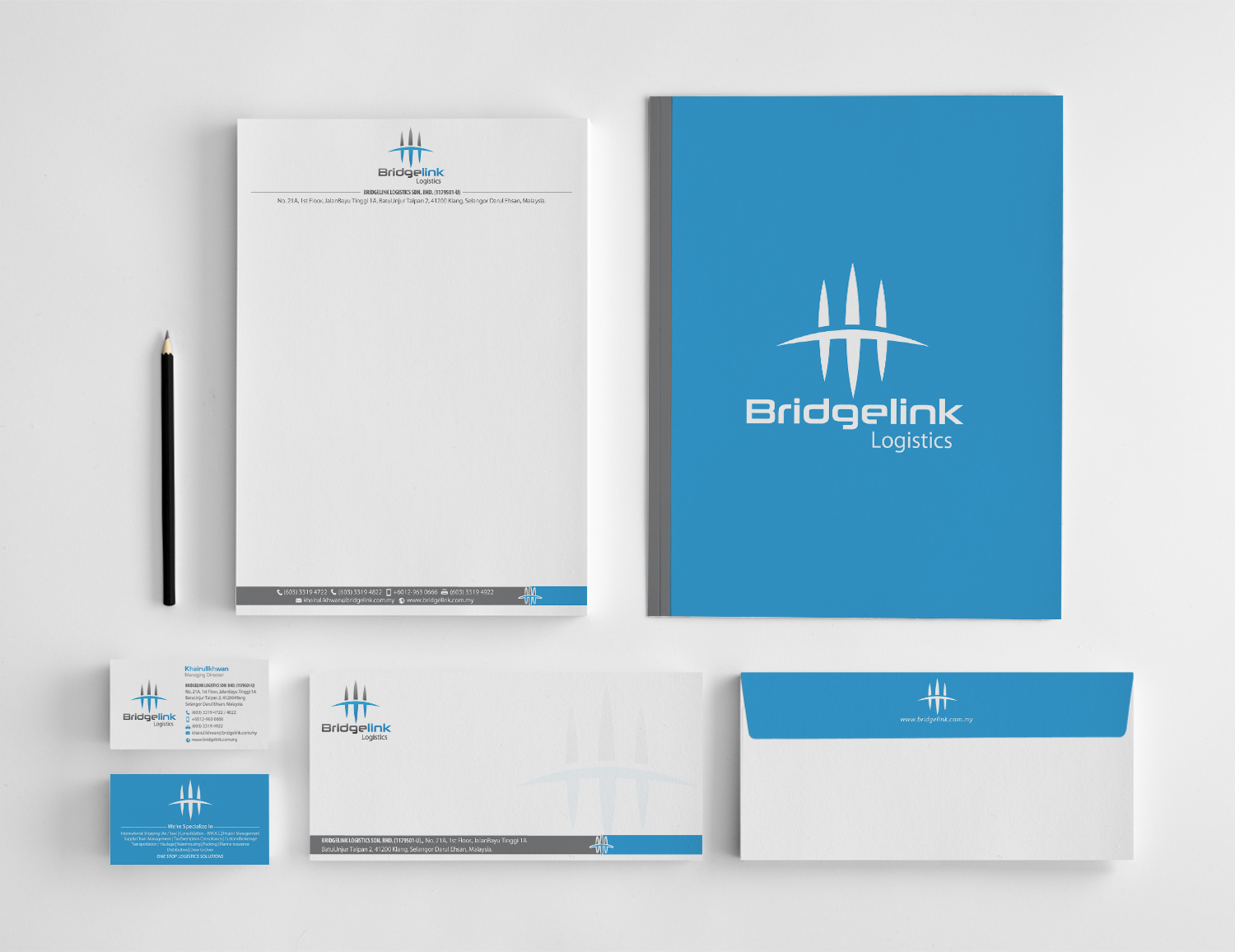 Diseño de Papelería por chandrayaan.creative para Bridgelink Logistics Sdn Bhd | Diseño #10865710