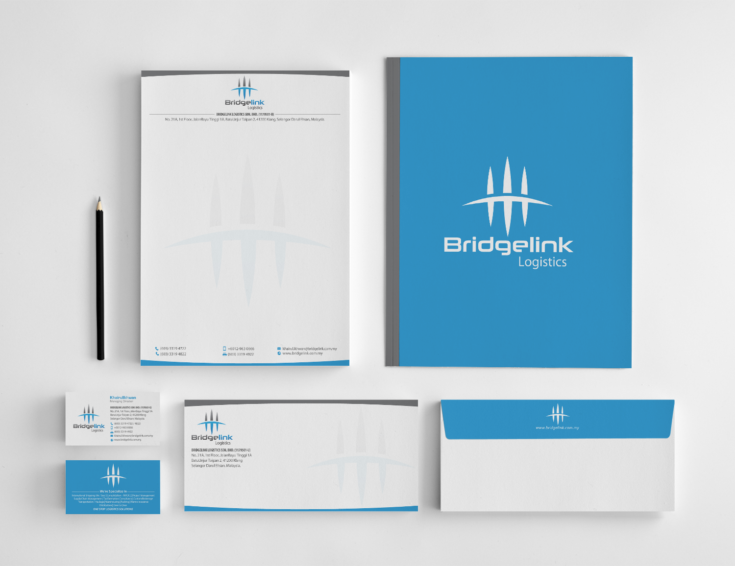 Diseño de Papelería por chandrayaan.creative para Bridgelink Logistics Sdn Bhd | Diseño #10865717