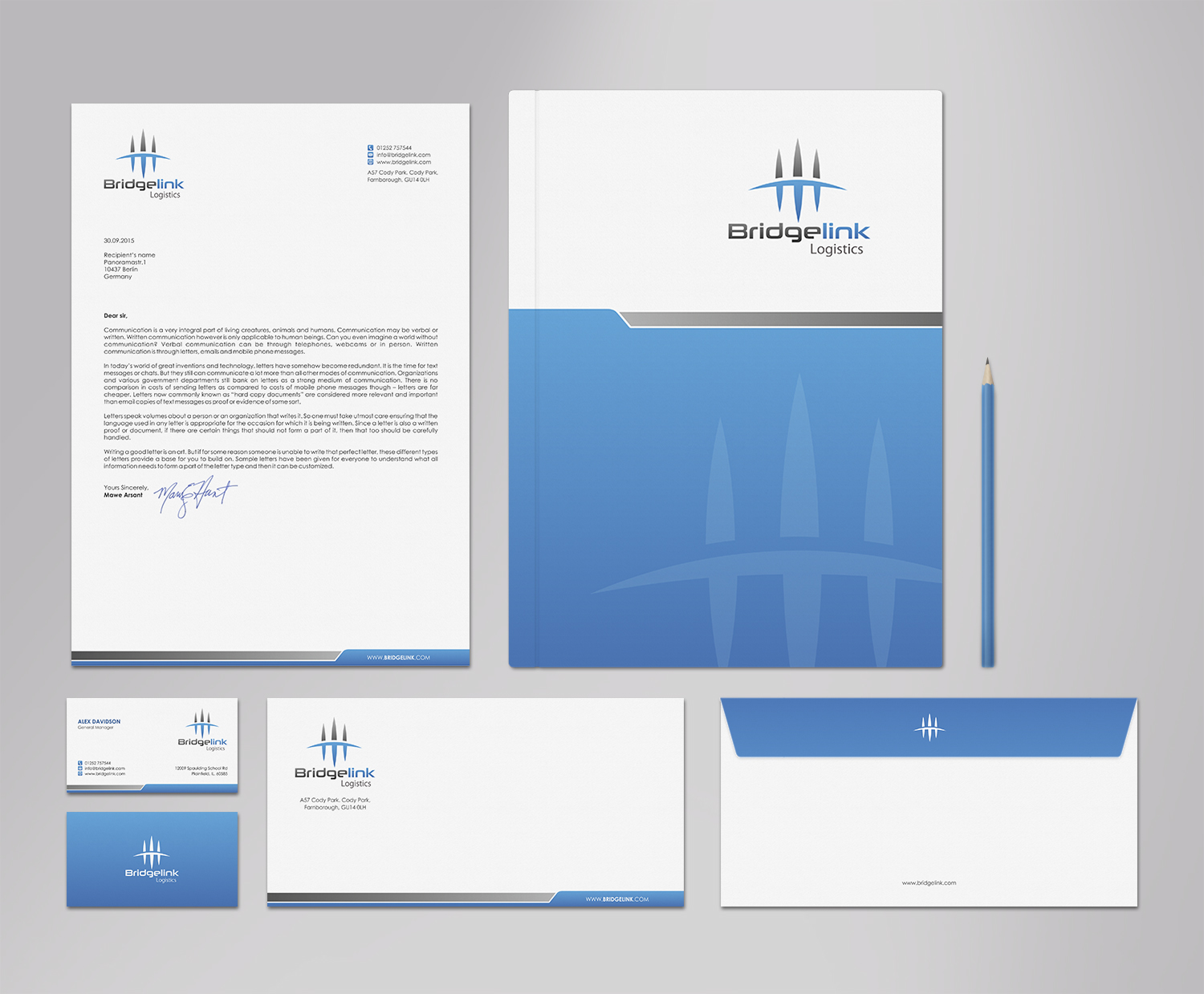 Diseño de Papelería por logodentity para Bridgelink Logistics Sdn Bhd | Diseño #10853343