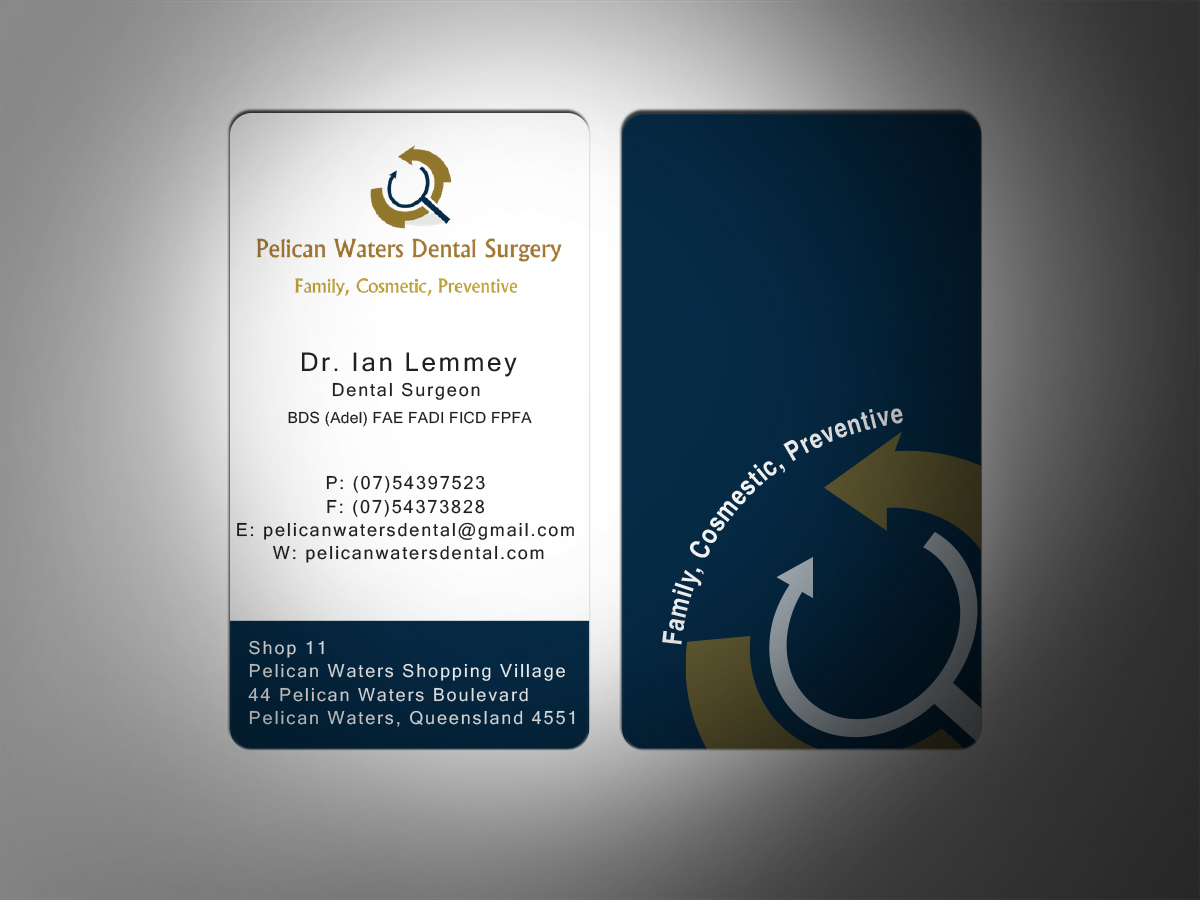 Diseño de Tarjeta de Presentación por MT para Pelican Waters Dental Surgery | Diseño #2258841