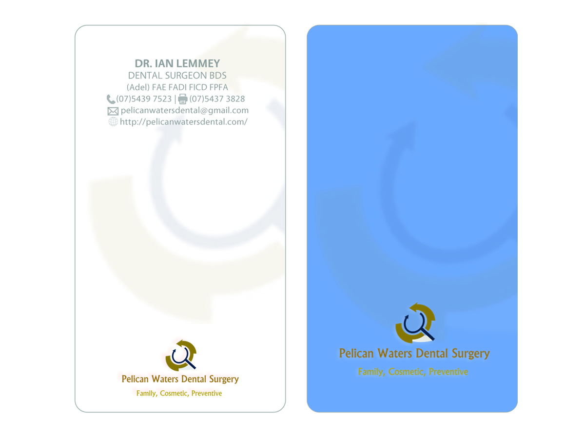 Diseño de Tarjeta de Presentación por  harkfunkel para Pelican Waters Dental Surgery | Diseño #2253905