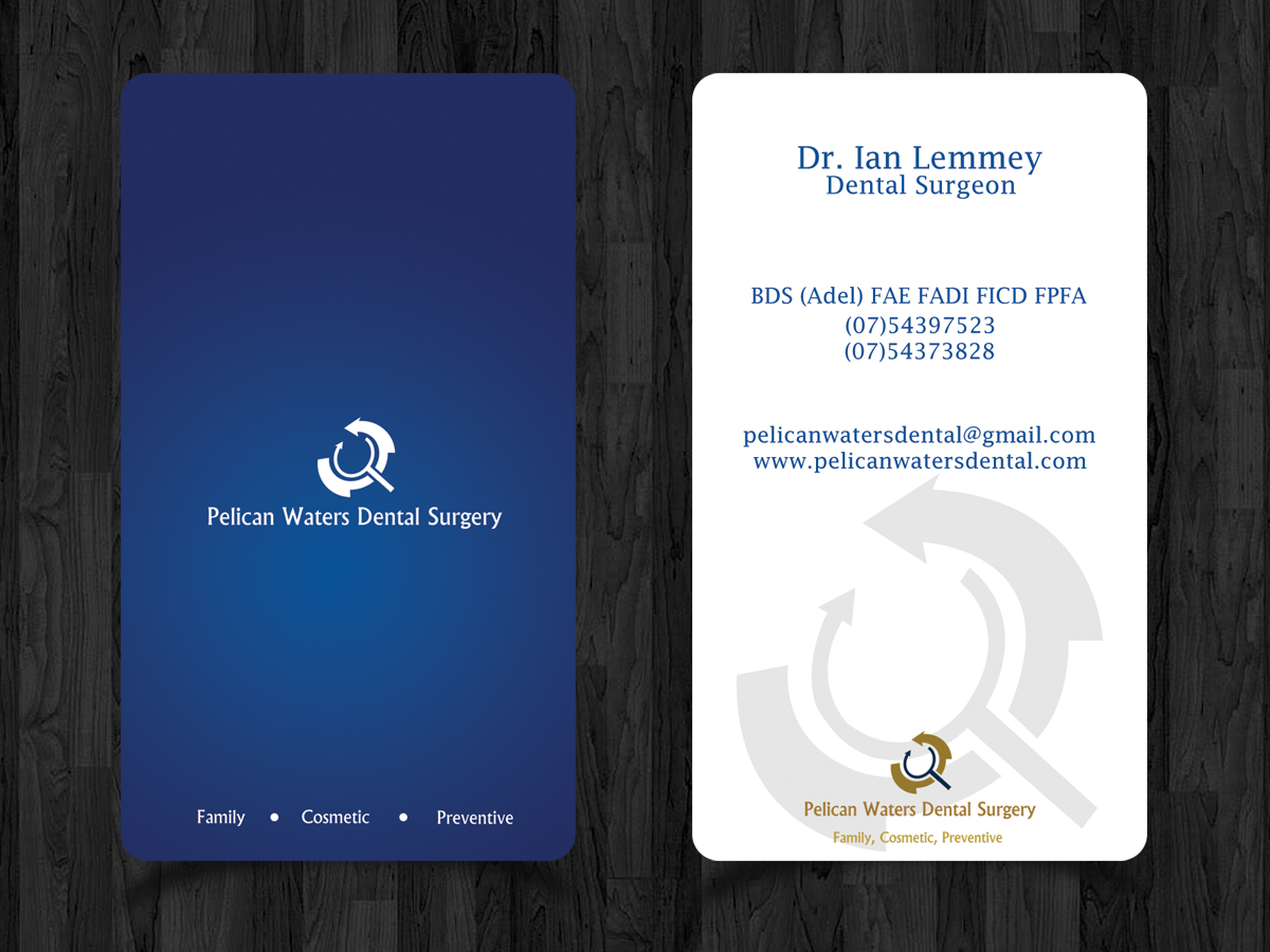 Business Card Design by Straw Hat for Pelican Waters Dental Surgery | Design #2258170