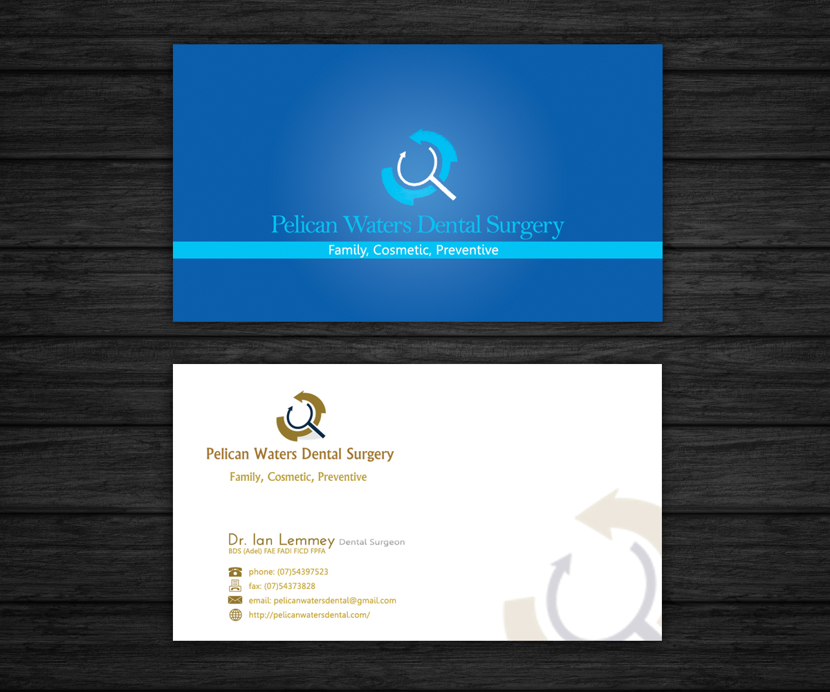 Business Card Design by FutureDesigne for Pelican Waters Dental Surgery | Design #2255767