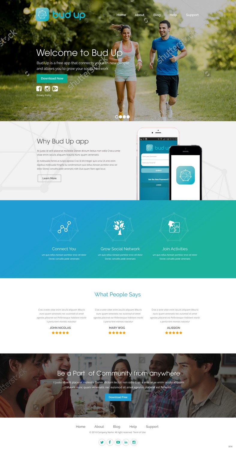 Landing Page Design by pb for Bud Up  | Design #10866854