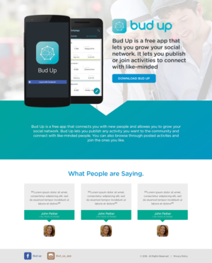 Landing Page Design by the-lion-king for Bud Up  | Design: #10865448