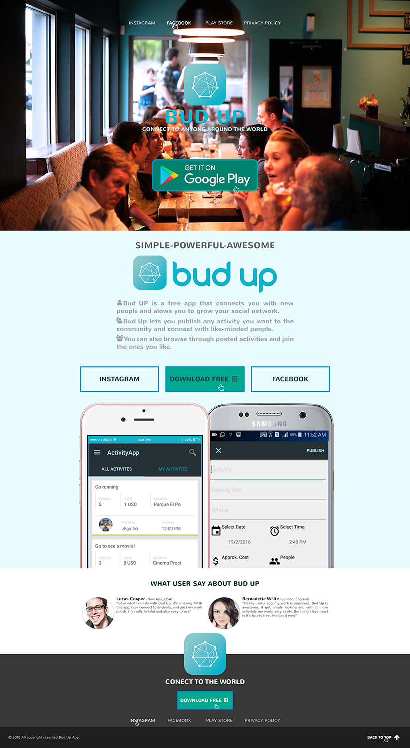 Landing Page Design by atoz for Bud Up  | Design #10869174