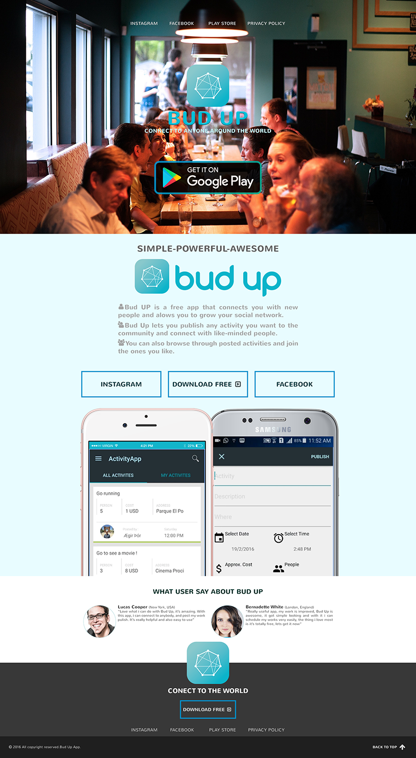 Landing Page Design by atoz for Bud Up  | Design #10869217