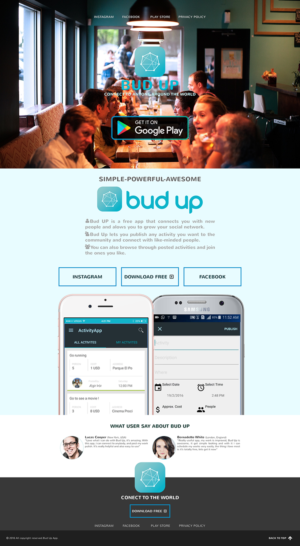 Design de Page d'Accueil par atoz pour Bud Up  | Design : #10869217