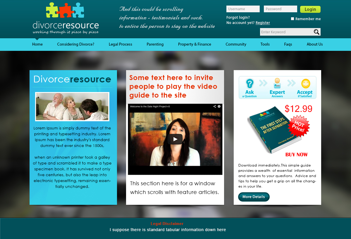 Web Design by webxvision for Divorce Resource | Design #2277504