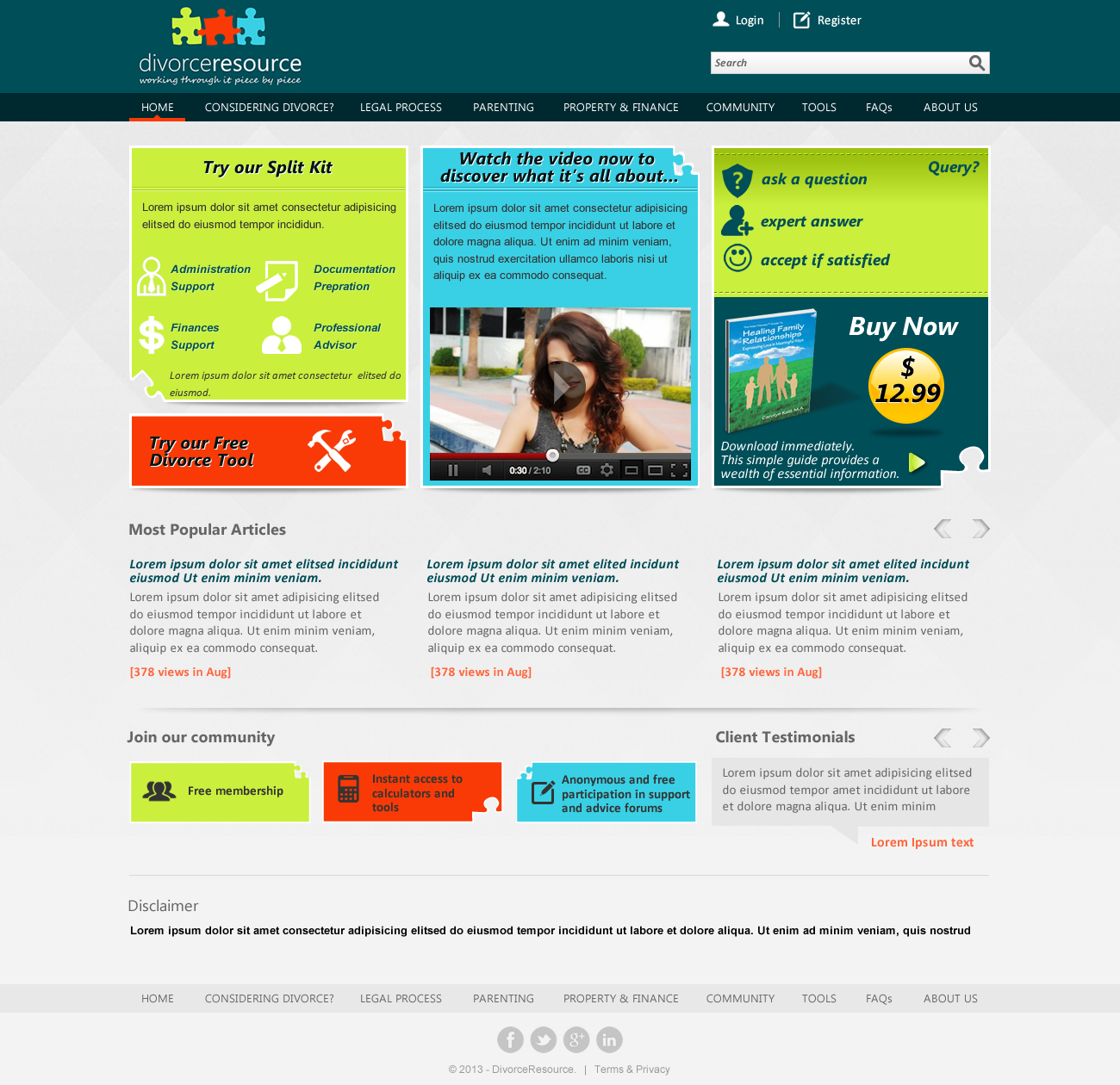 Diseño Web por Sbss para Divorce Resource | Diseño #2304681