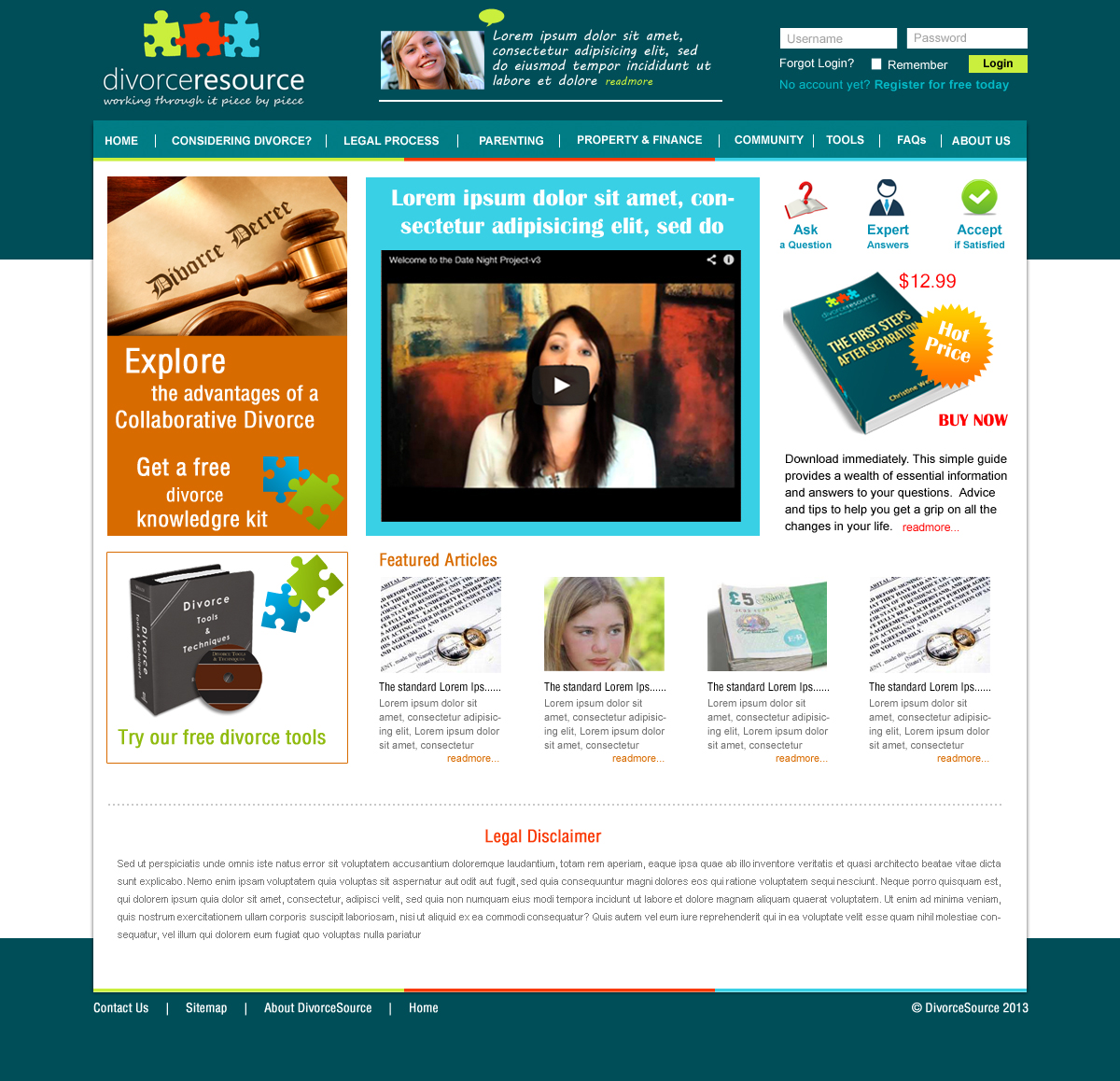 Web-Design von Shine für Divorce Resource | Design #2295182