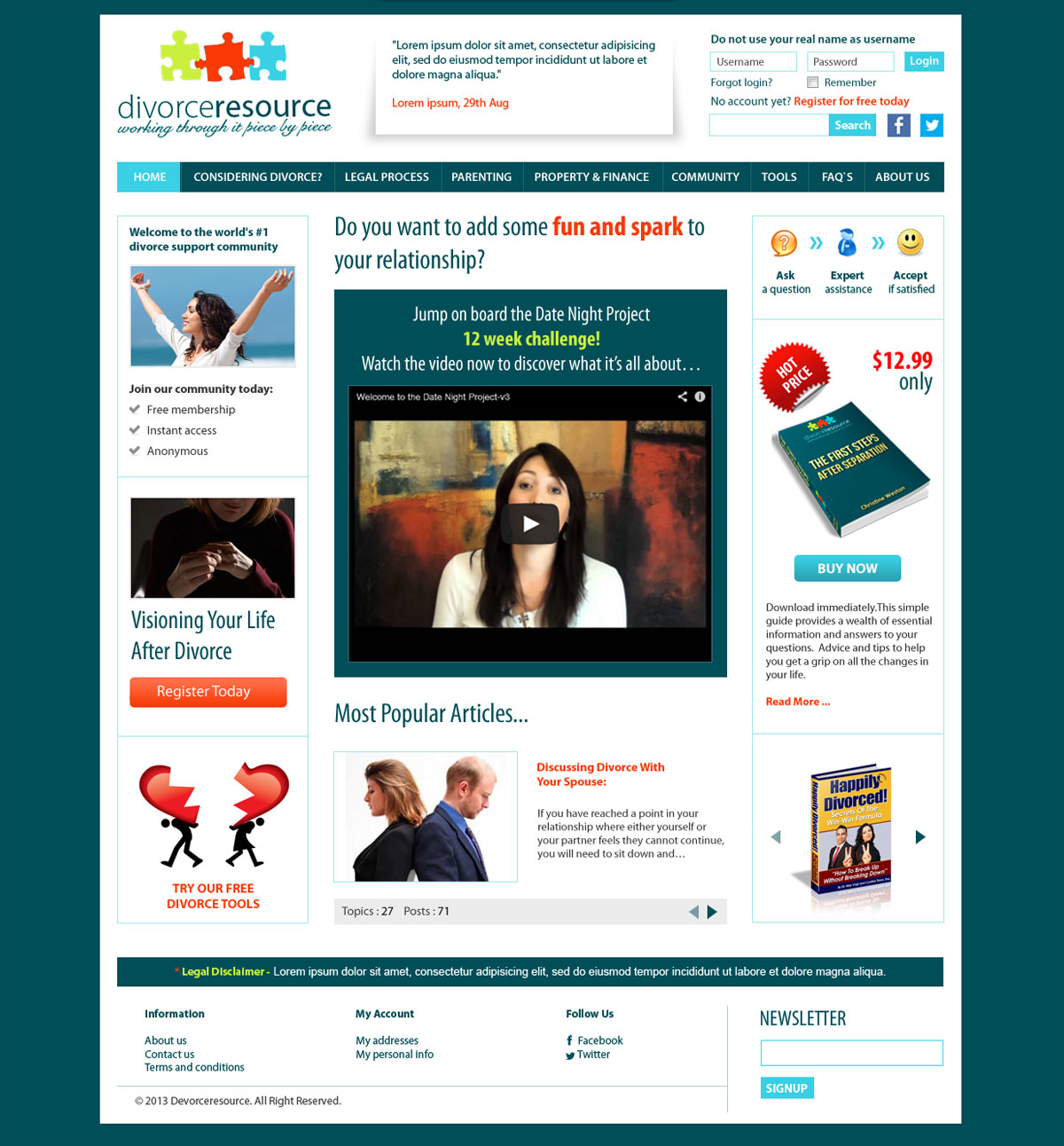 Web Design by Roy for Divorce Resource | Design #2290607