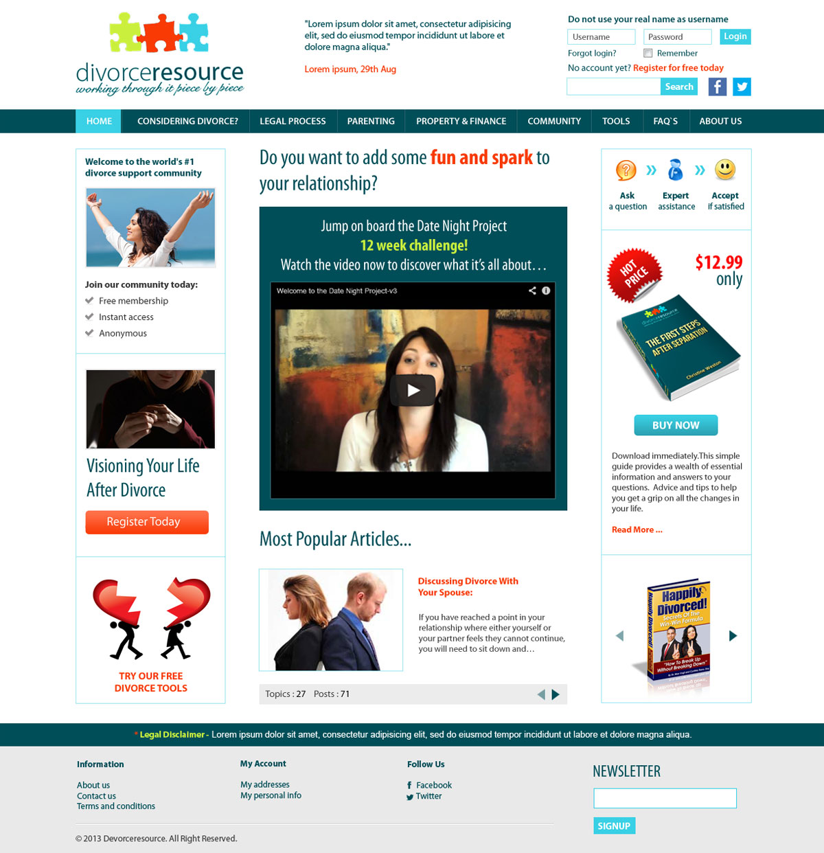 Diseño Web por Roy para Divorce Resource | Diseño #2290613