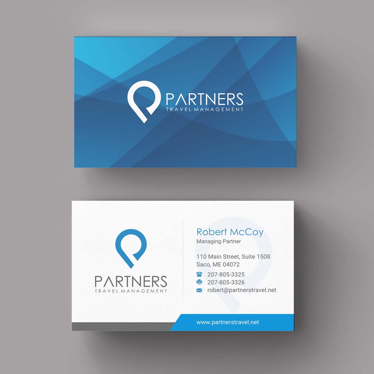 Diseño de Tarjeta de Presentación por INDIAN_Ashok para Partners Travel Management | Diseño #10861694