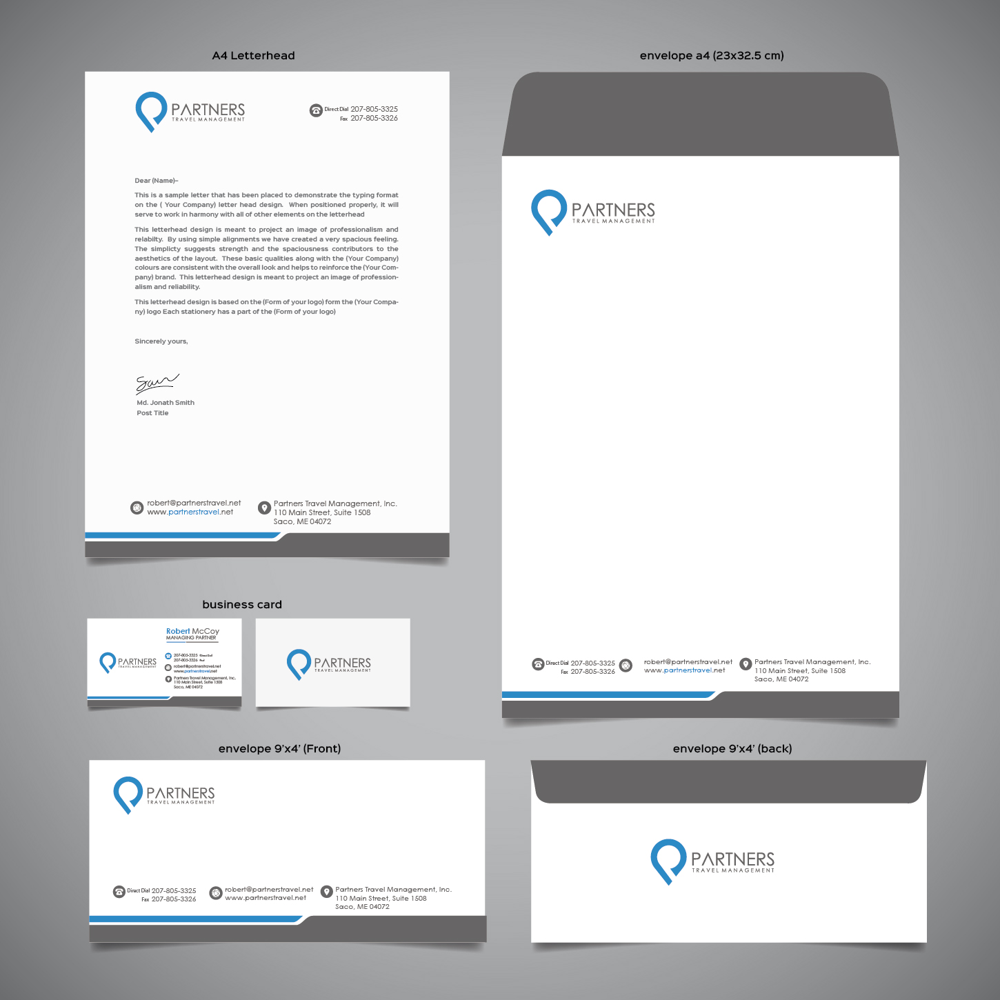 Diseño de Tarjeta de Presentación por snowymasterdesigns para Partners Travel Management | Diseño #10924842