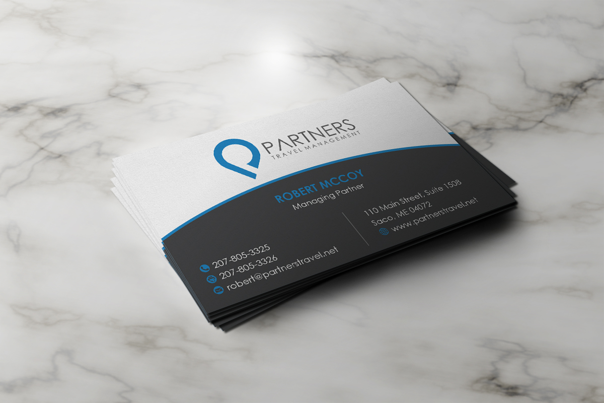 Visitenkarten-Design von Grafactory für Partners Travel Management | Design #10878865