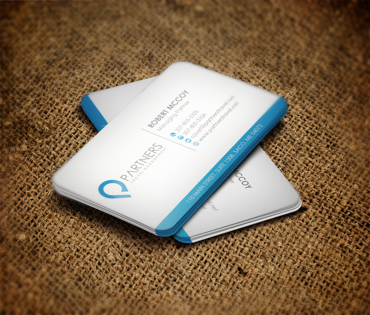Visitenkarten-Design von Grafactory für Partners Travel Management | Design #10904349