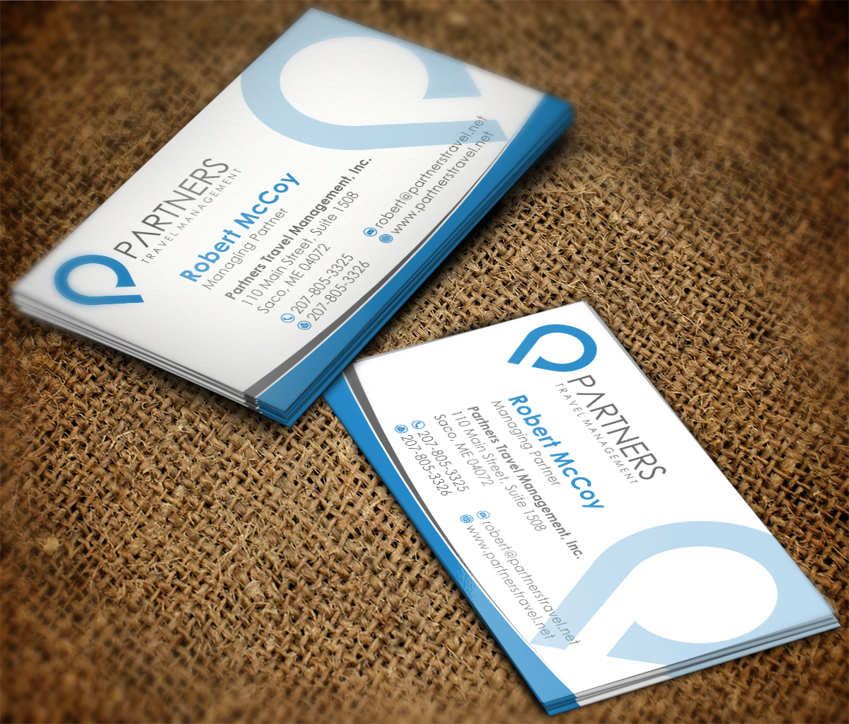 Diseño de Tarjeta de Presentación por Grafactory para Partners Travel Management | Diseño #10933784