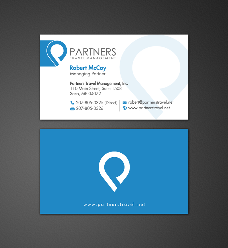 Diseño de Tarjeta de Presentación por chandrayaan.creative para Partners Travel Management | Diseño #10860521