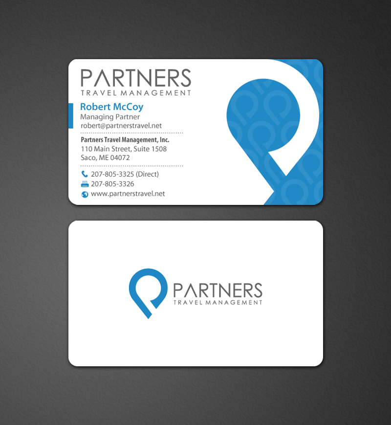 Diseño de Tarjeta de Presentación por chandrayaan.creative para Partners Travel Management | Diseño #10860525