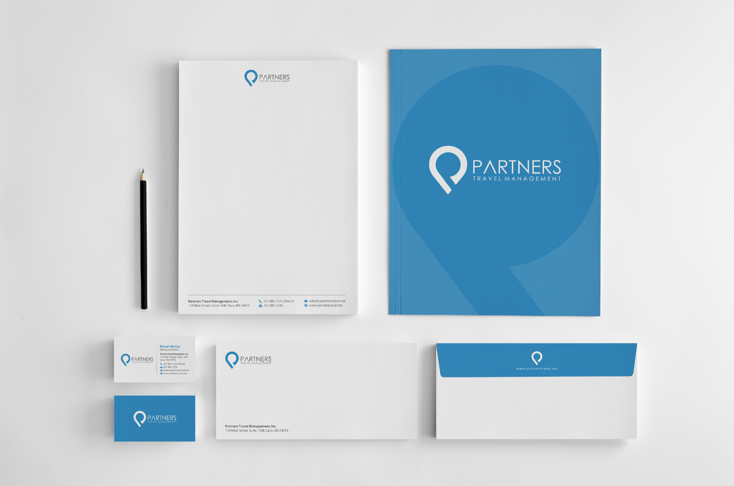 Diseño de Tarjeta de Presentación por chandrayaan.creative para Partners Travel Management | Diseño #10877872