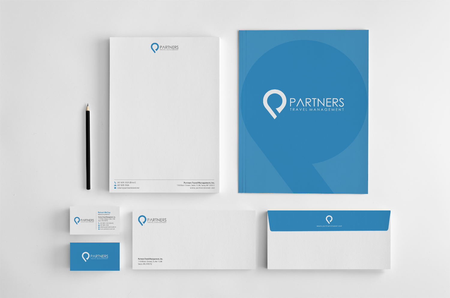 Diseño de Tarjeta de Presentación por chandrayaan.creative para Partners Travel Management | Diseño #10877876