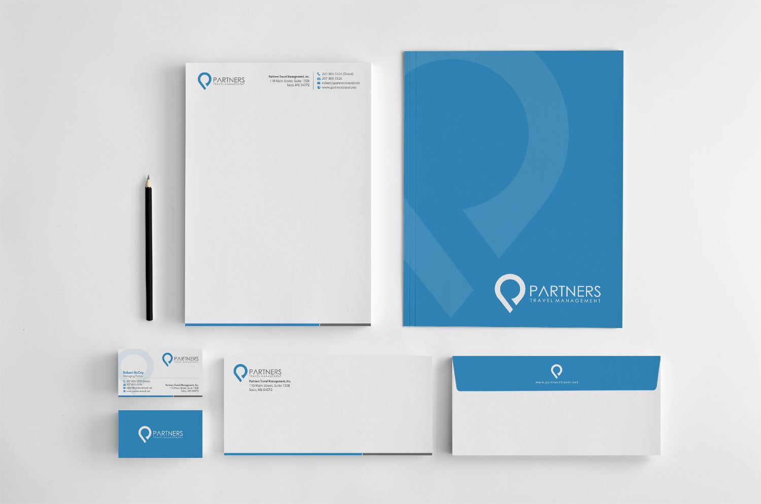 Diseño de Tarjeta de Presentación por chandrayaan.creative para Partners Travel Management | Diseño #10883681