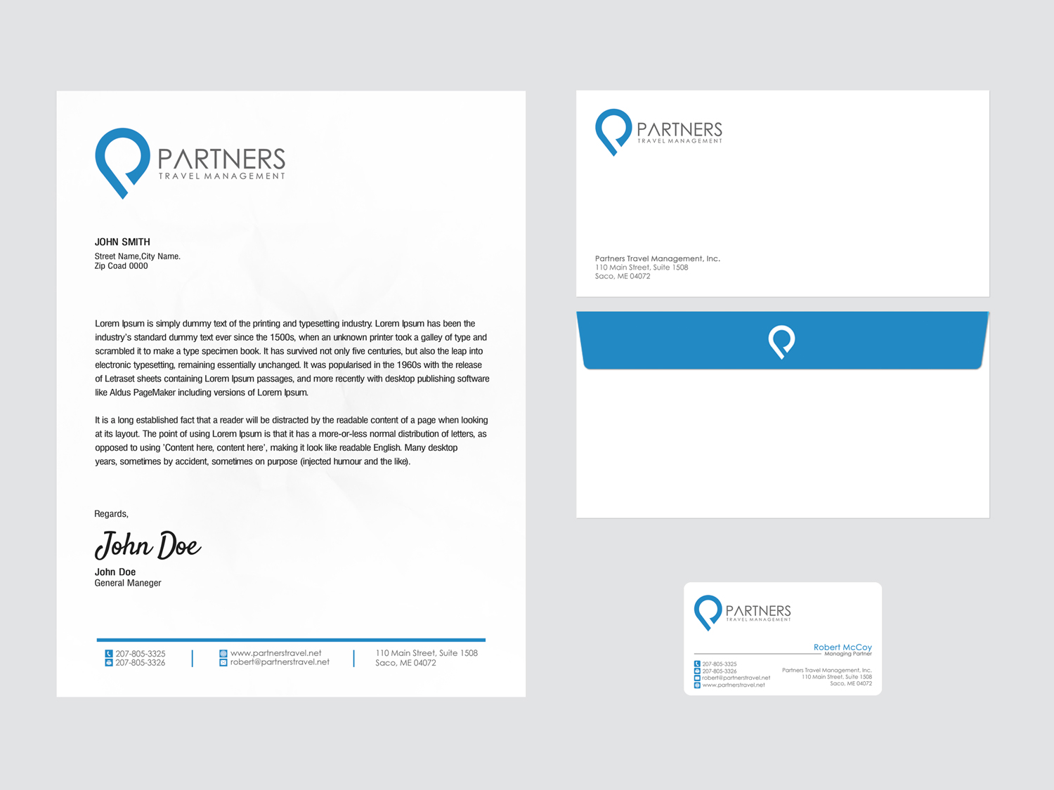 Diseño de Tarjeta de Presentación por SL Designer para Partners Travel Management | Diseño #10856874