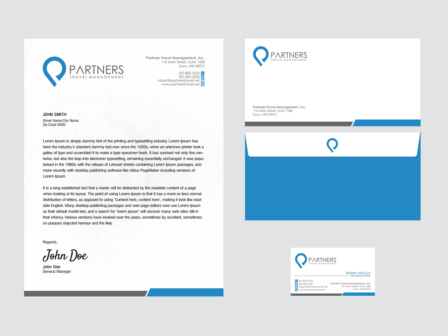 Diseño de Tarjeta de Presentación por SL Designer para Partners Travel Management | Diseño #10856875