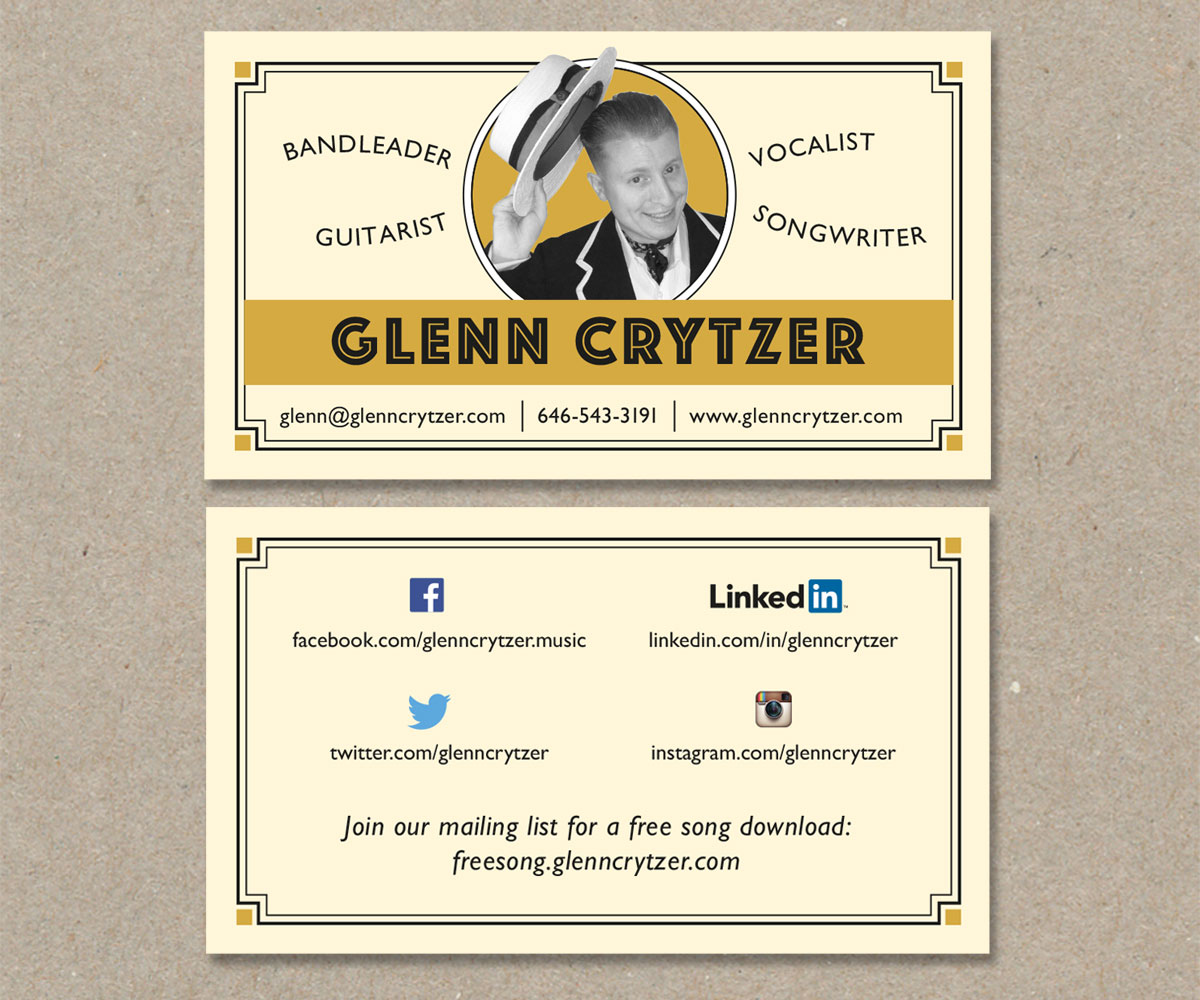 Traditional Masculine Performing Art Business Card Design For A Company By Paperspice Design