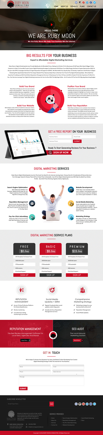 Web Design by Sbss for Ruby Moon Consulting | Design #10886551