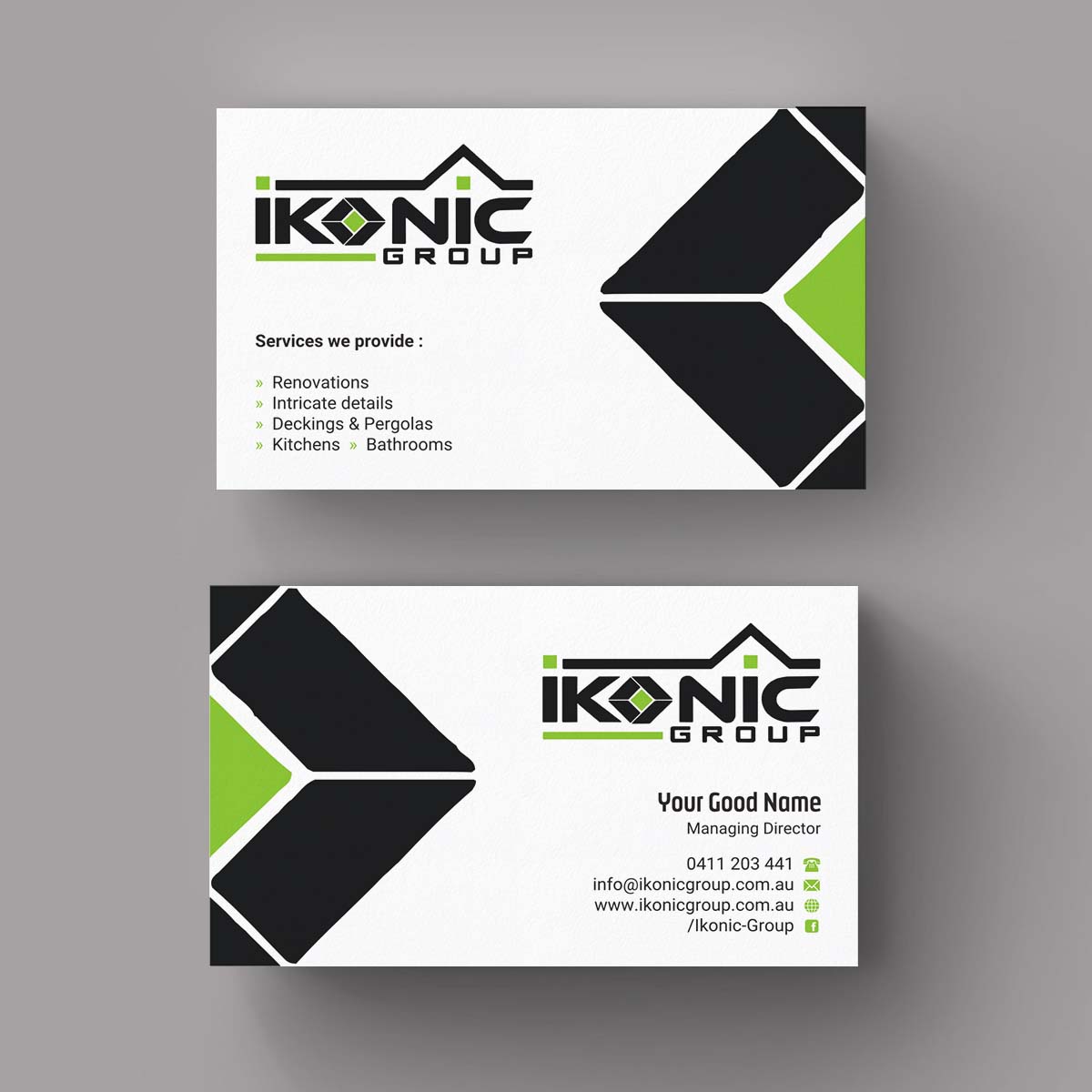 Diseño de Tarjeta de Presentación por INDIAN_Ashok para ikonic group | Diseño #10892146