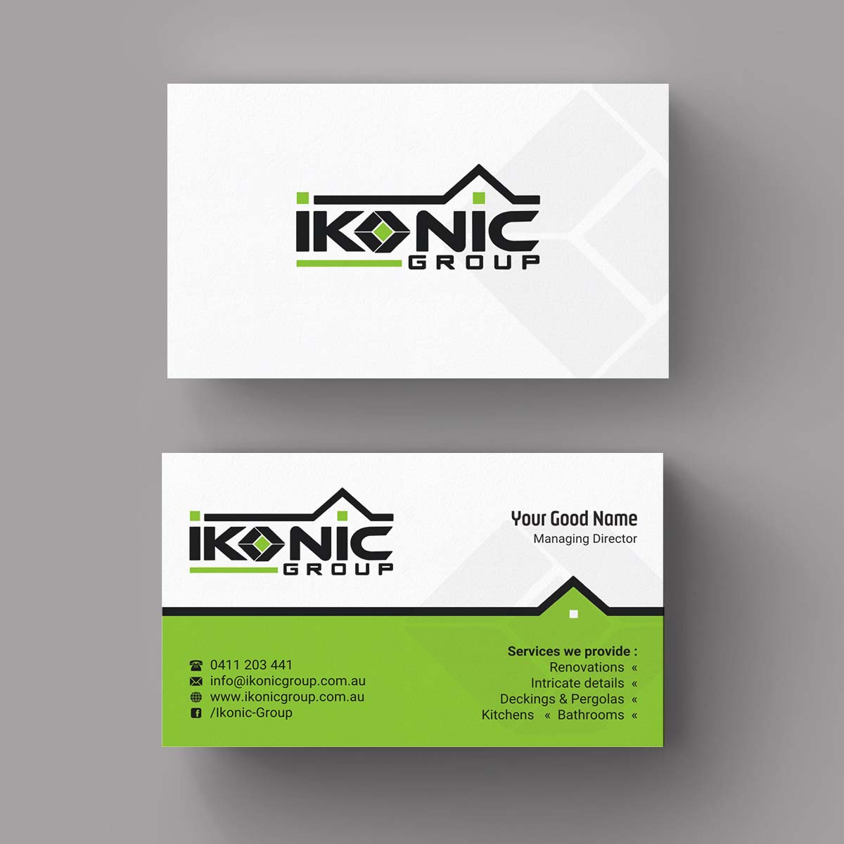 Business Card Design by INDIAN_Ashok for ikonic group | Design #10892147