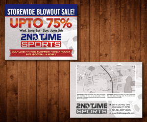 Design de Carte Postale par Designers Hub pour 2nd Time Sports | Design : #10892802