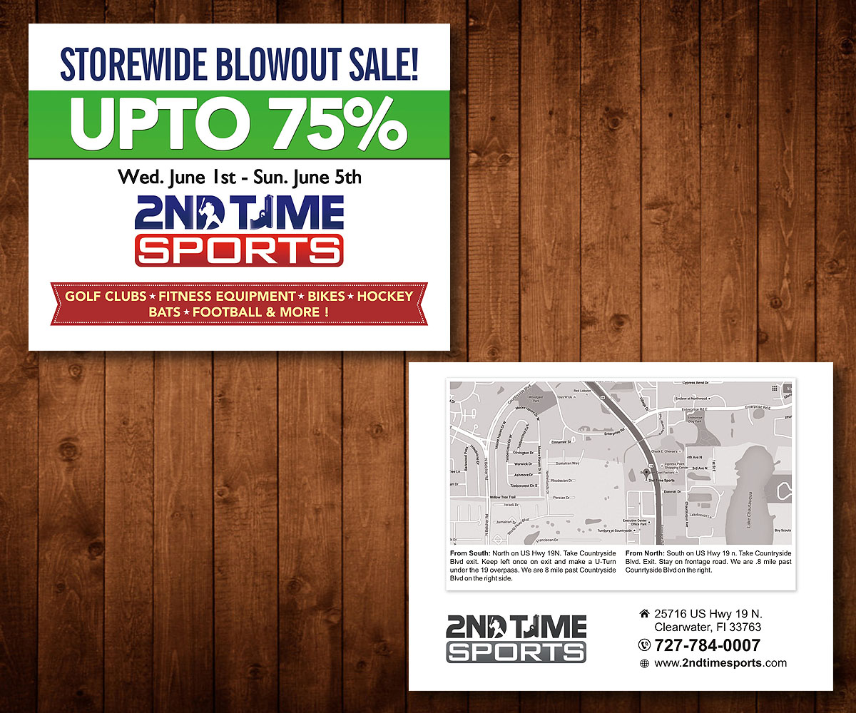 Postcard Design by Designers Hub for 2nd Time Sports | Design #10900962