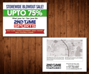 Postcard Design by Designers Hub for 2nd Time Sports | Design: #10900962