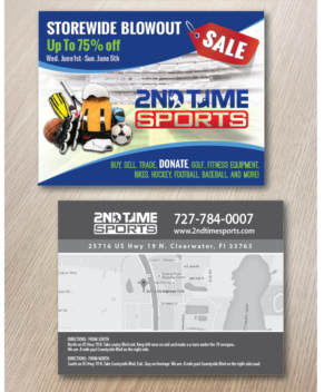 Design de Carte Postale par alex989 pour 2nd Time Sports | Design : #10898359