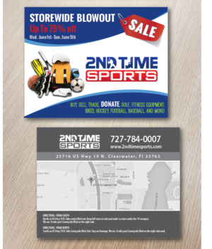 Design de Carte Postale par alex989 pour 2nd Time Sports | Design : #10900050
