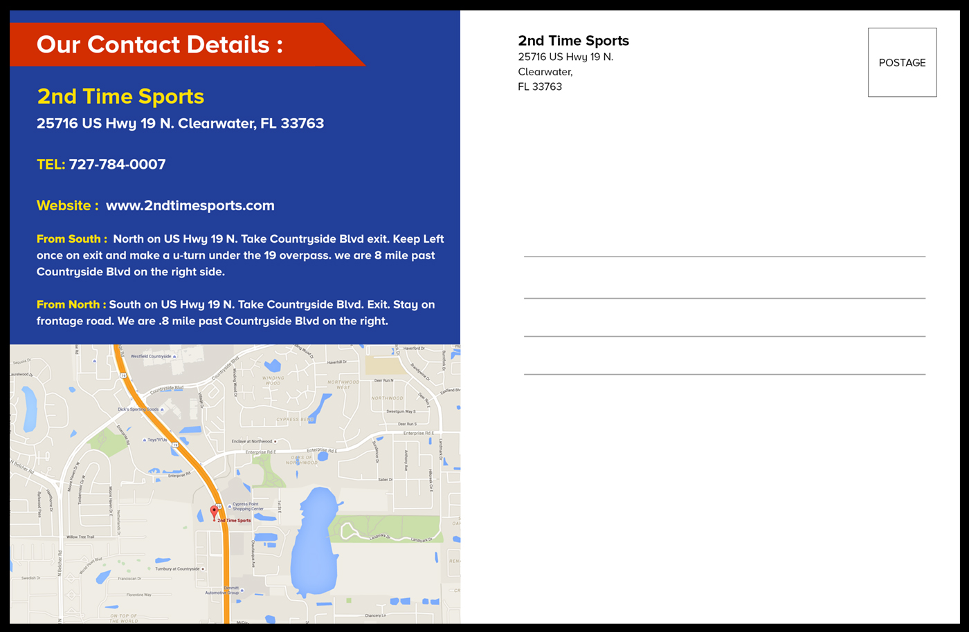 Postcard Design by Best Design Hub for 2nd Time Sports | Design #10907567