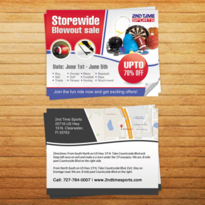 Design de Carte Postale par debdesign pour 2nd Time Sports | Design : #10902617