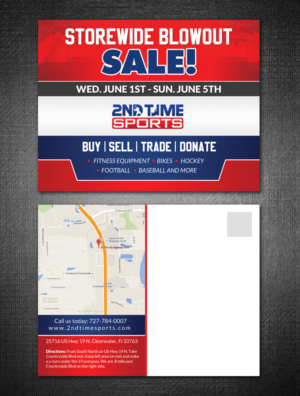 Design de Carte Postale par debdesign pour 2nd Time Sports | Design : #10921612