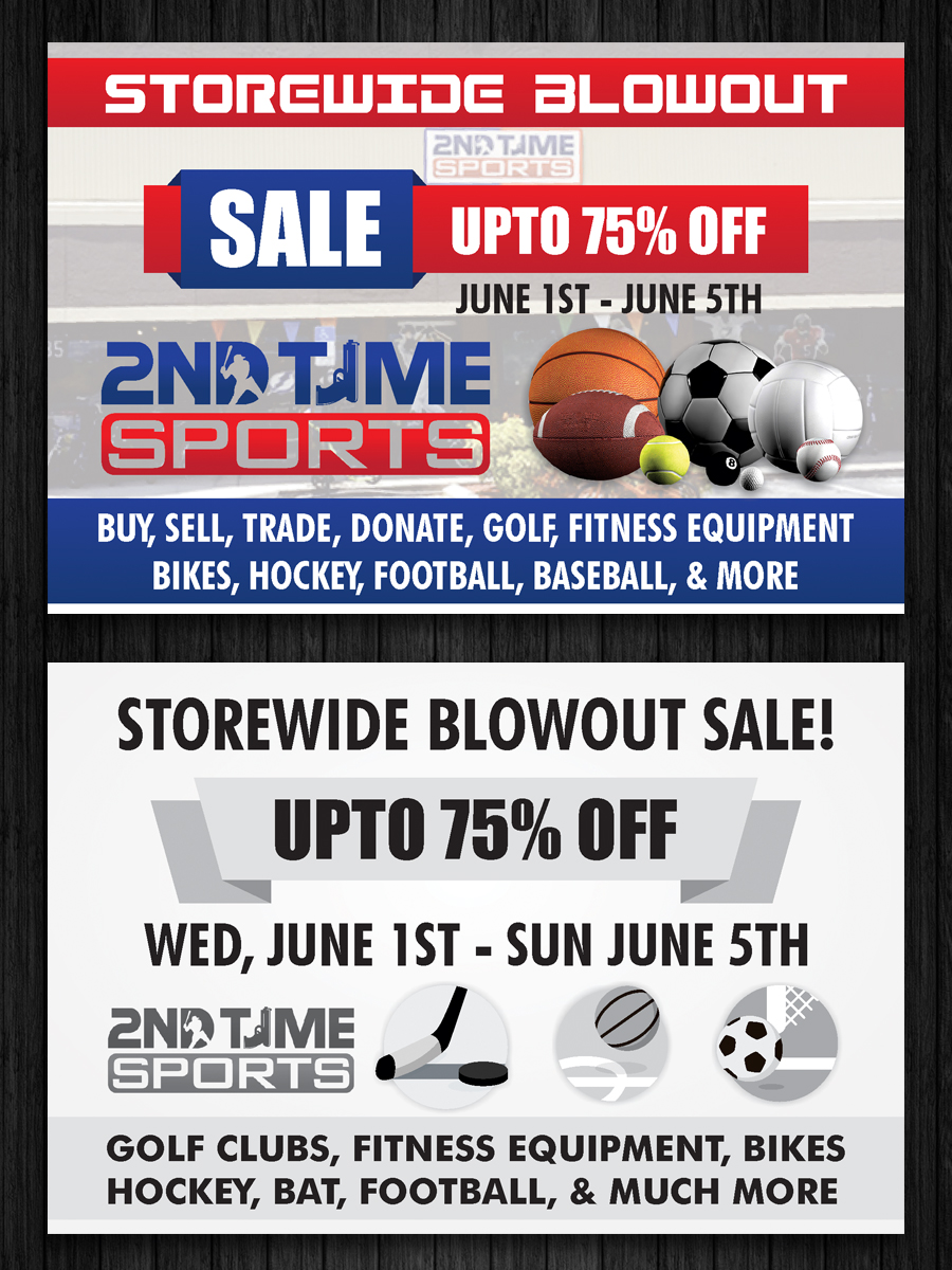 Postcard Design by ecorokerz for 2nd Time Sports | Design #10909472