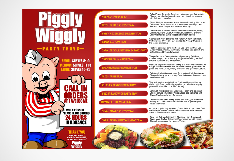 Diseño de Señalética por James Sylvester para JTM Corporation - Piggly Wiggly | Diseño #2259813