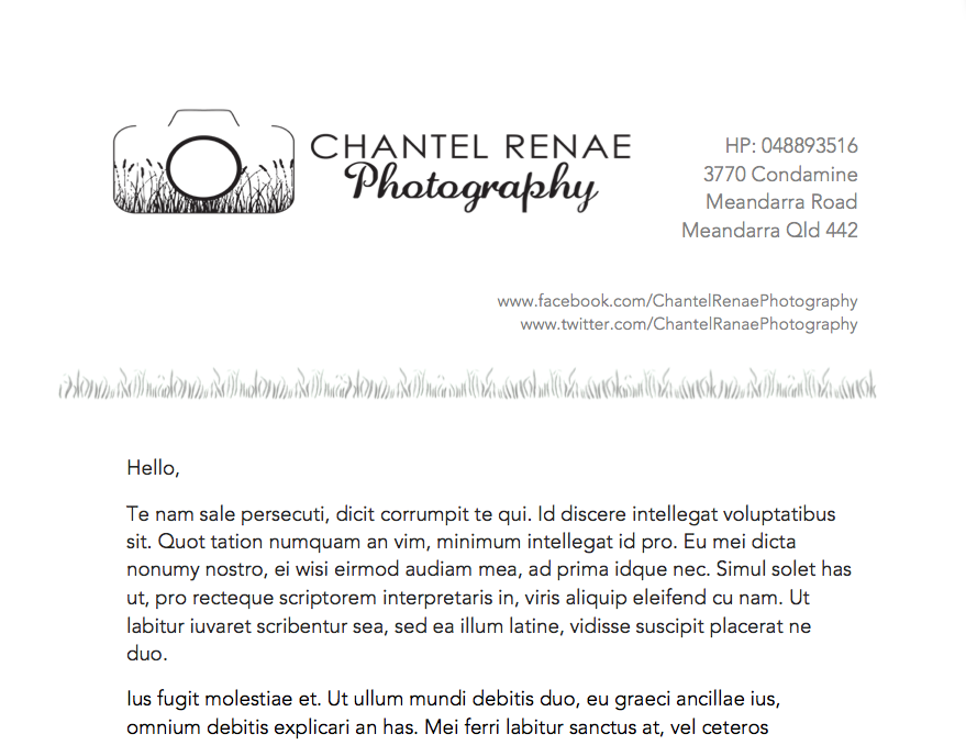 Letterhead Design by gorillalabs for Chantel Renae Photographg | Design #2274264